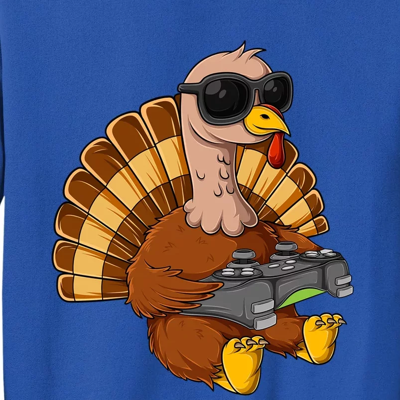 Thanksgiving Turkey Gamer Funny Video Gaming Cool Cute Gift Tall Sweatshirt