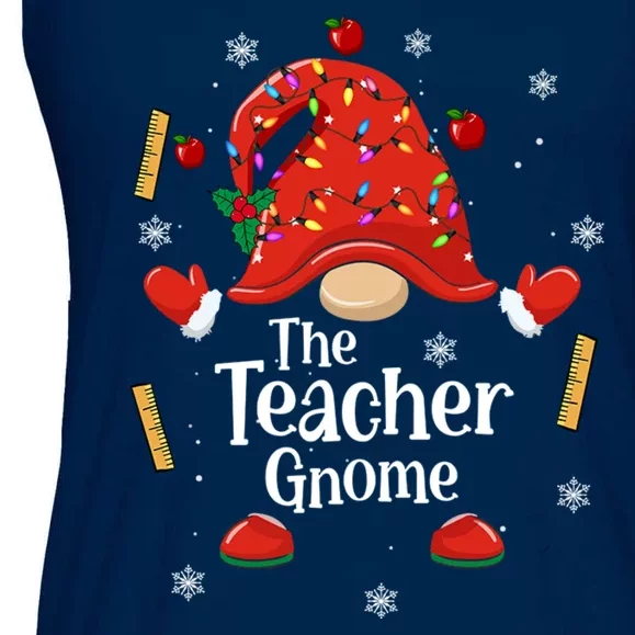 The Teacher Gnome Holiday Festive Ladies Essential Flowy Tank