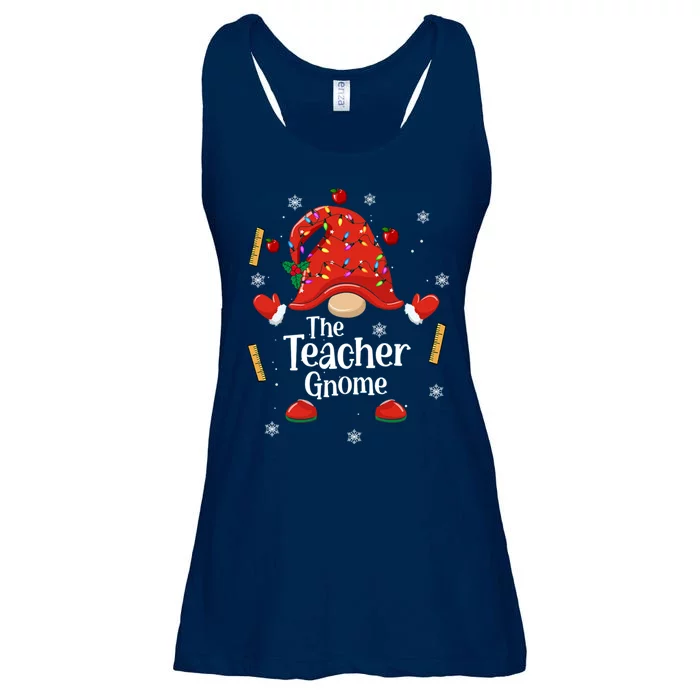 The Teacher Gnome Holiday Festive Ladies Essential Flowy Tank