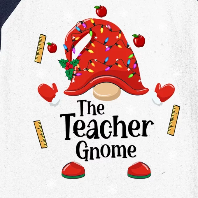 The Teacher Gnome Holiday Festive Baseball Sleeve Shirt