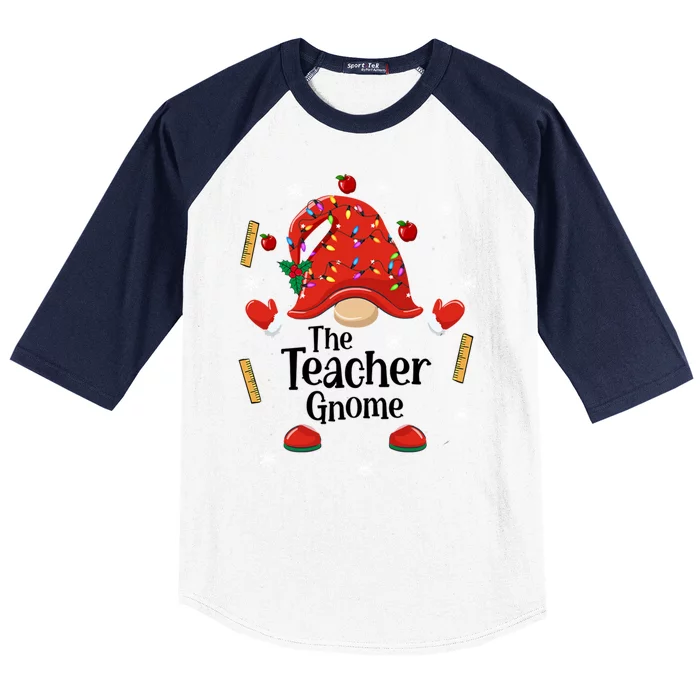 The Teacher Gnome Holiday Festive Baseball Sleeve Shirt