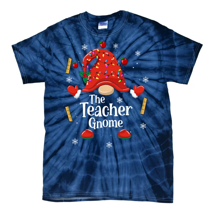 The Teacher Gnome Holiday Festive Tie-Dye T-Shirt