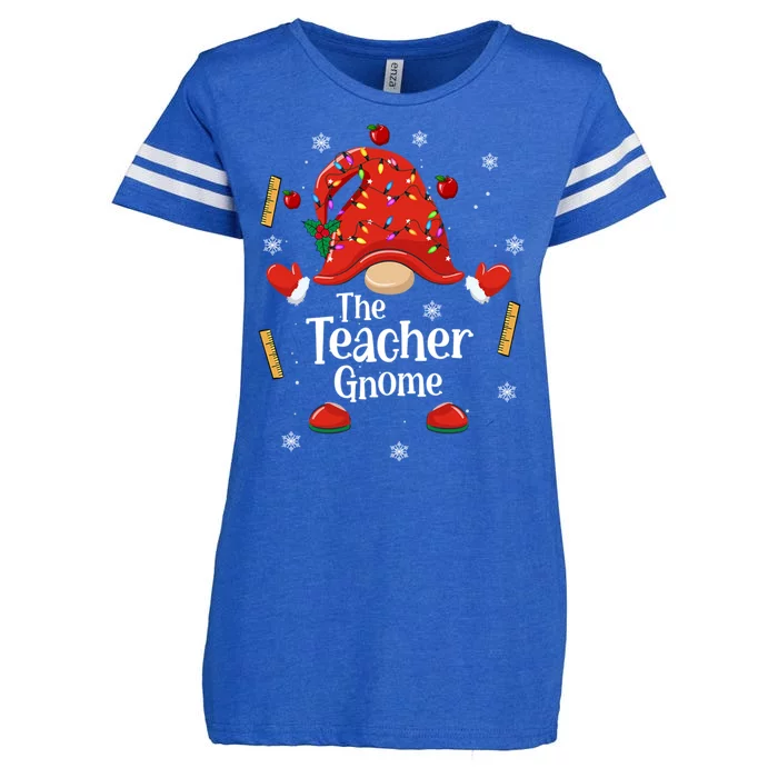 The Teacher Gnome Holiday Festive Enza Ladies Jersey Football T-Shirt