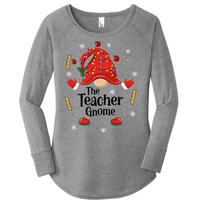 The Teacher Gnome Holiday Festive Women's Perfect Tri Tunic Long Sleeve Shirt