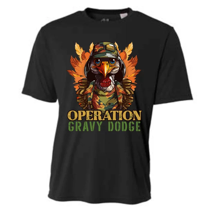 Thanksgiving Turkey Gravy Turkey Camouflage Operation Funny Gift Cooling Performance Crew T-Shirt