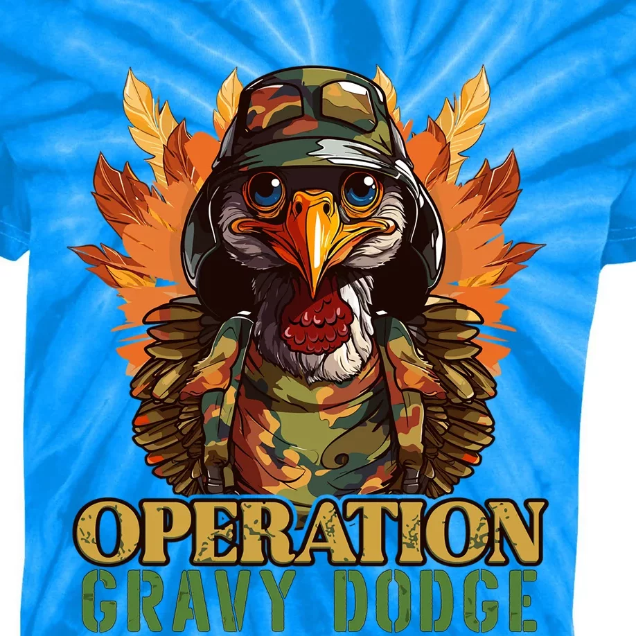 Thanksgiving Turkey Gravy Turkey Camouflage Operation Funny Gift Kids Tie-Dye T-Shirt