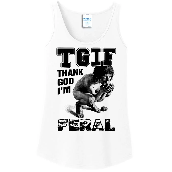 Tgif Thank God IM Feral Ladies Essential Tank