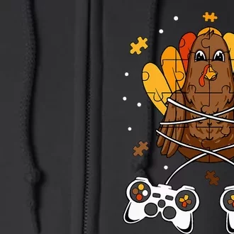 Thanksgiving Turkey Gamer Controller Fun Full Zip Hoodie