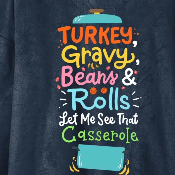 Thanksgiving Turkey Gravy Casserole Gift Hooded Wearable Blanket