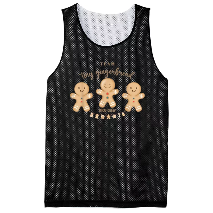 Team Tiny Gingerbread Nicu Crew Neonatal ICU Nurse Christmas Mesh Reversible Basketball Jersey Tank