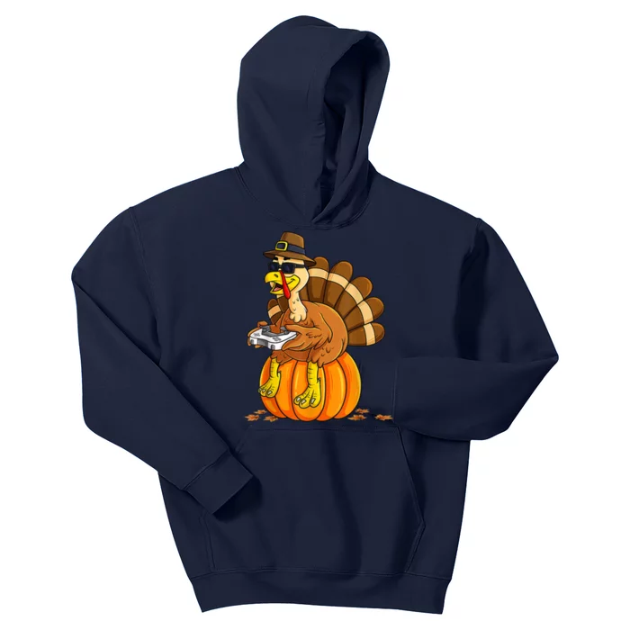 Thanksgiving Turkey Gamer Pumpkin BoysShirts Teens Gaming Kids Hoodie