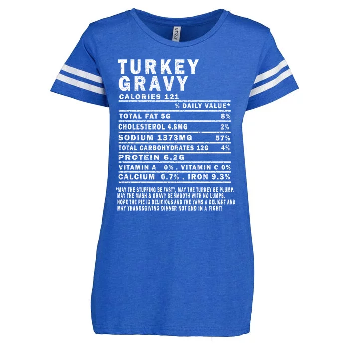 Thanksgiving Turkey Gravy Nutritional Facts Funny Vintage Gift Enza Ladies Jersey Football T-Shirt