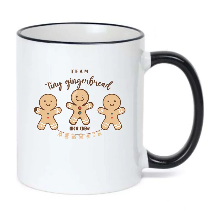 Team Tiny Gingerbread Nicu Crew Neonatal Icu Nurse Christmas Black Color Changing Mug