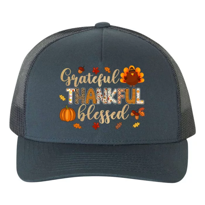 Thanksgiving Thankful Grateful Blessed Thankful Leopart Gift Yupoong Adult 5-Panel Trucker Hat