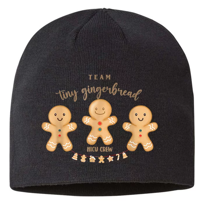 Team Tiny Gingerbread NICU Crew Nurse Christmas Hospital 8 1/2in Sustainable Knit Beanie