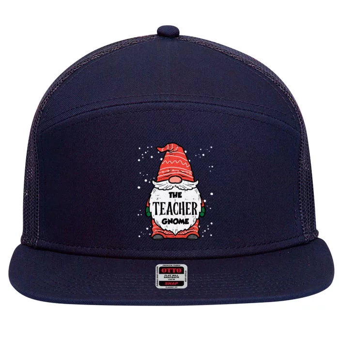 The Teacher Gnome Xmas Matching Christmas Pajamas For Family Cute Gift 7 Panel Mesh Trucker Snapback Hat