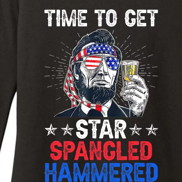 Time To Get Star Spangled Hammered 4th Of July Lincoln Womens CVC Long Sleeve Shirt