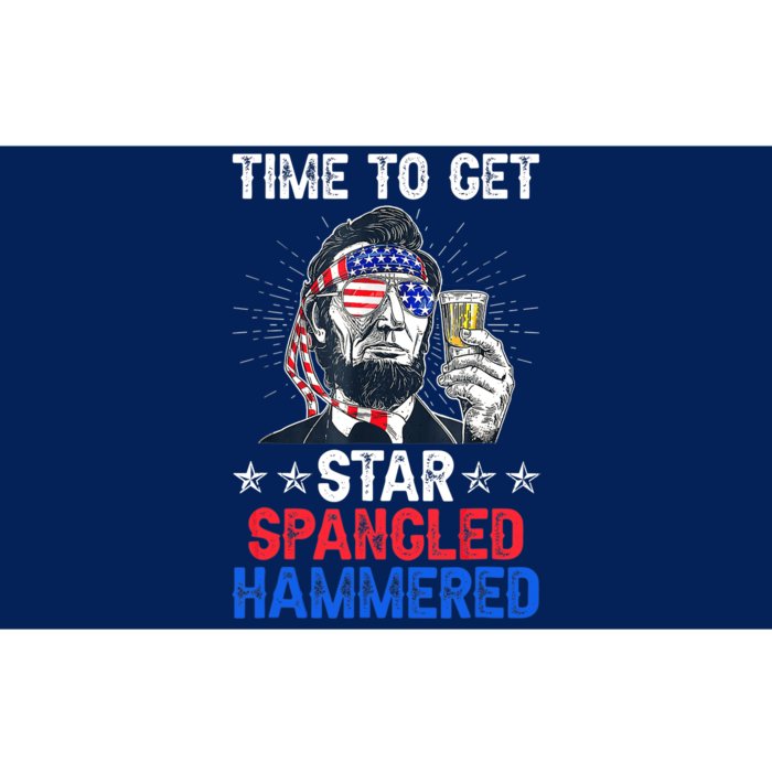 Time To Get Star Spangled Hammered 4th Of July Lincoln Bumper Sticker