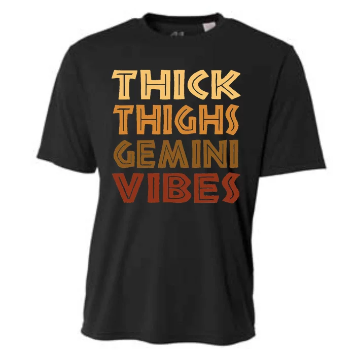 Thick Thighs Gemini Vibes Melanin Black  Afro Pride Cooling Performance Crew T-Shirt