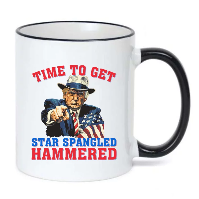 Time To Get Star Spangled Hammered Trump 4th Of July Meaningful Gift Black Color Changing Mug