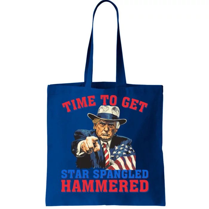 Time To Get Star Spangled Hammered Trump 4th Of July Meaningful Gift Tote Bag