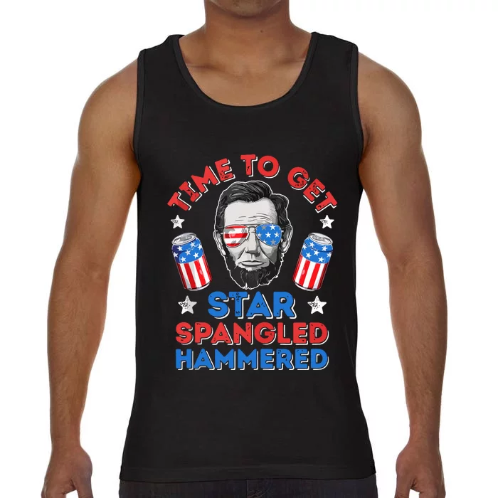 Time To Get Star Spangled Hammered Beer USA Flag 4th Of July Comfort Colors® Tank Top