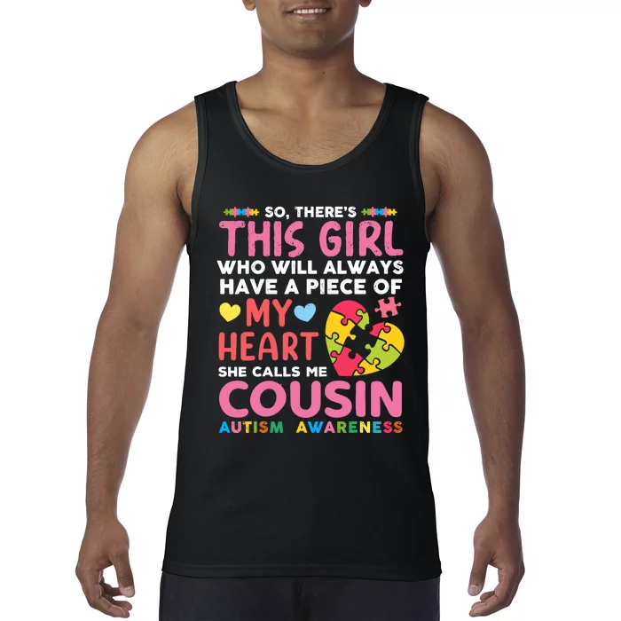 ThereS This Girl She Calls Me Cousin Autism Awareness Tank Top