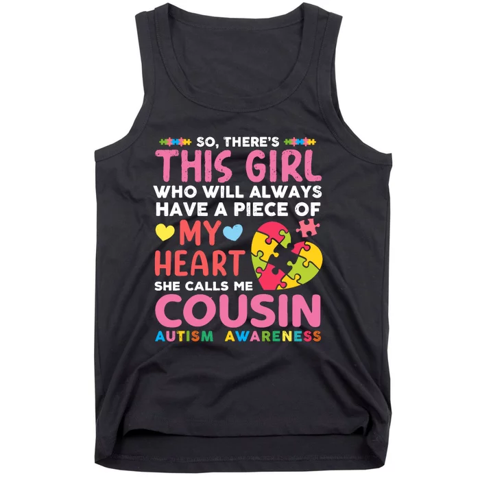 ThereS This Girl She Calls Me Cousin Autism Awareness Tank Top