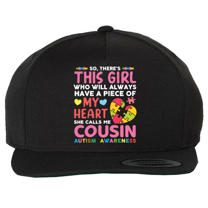 ThereS This Girl She Calls Me Cousin Autism Awareness Wool Snapback Cap