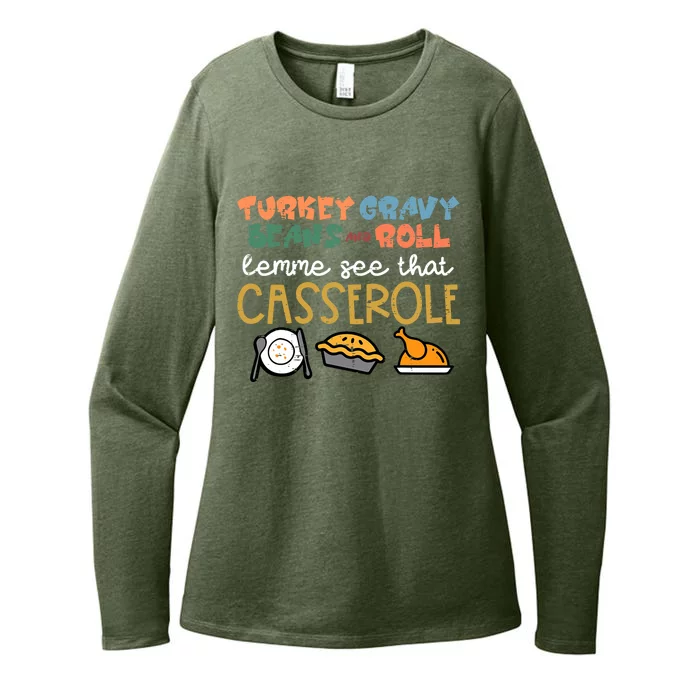 Thanksgiving Turkey Gravy Beans Roll Casserole Womens CVC Long Sleeve Shirt