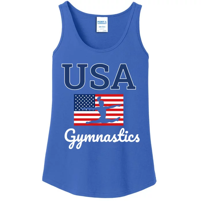 Tumbling Team Gear Gymnast Gymnastics Usa American Flag Cute Gift Ladies Essential Tank