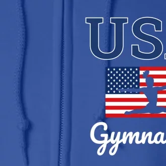 Tumbling Team Gear Gymnast Gymnastics Usa American Flag Cute Gift Full Zip Hoodie