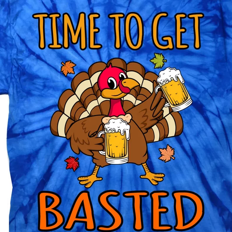 Time To Get Basted Turkey Thanksgiving Family Graphic Gift Tie-Dye T-Shirt