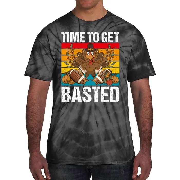 Time To Get Basted Funny Beer Thanksgiving Turkey Gift Tie-Dye T-Shirt