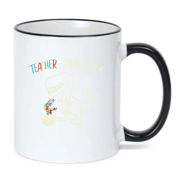 Teachersaurus Trex Gift Autism Awareness Dinosaur Teacher Gift Black Color Changing Mug