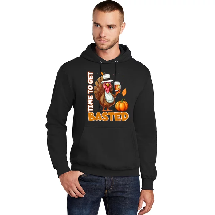 Time To Get Basted Funny Beer Thanksgiving Turkey Gift Hoodie