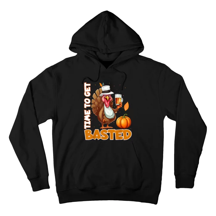 Time To Get Basted Funny Beer Thanksgiving Turkey Gift Hoodie