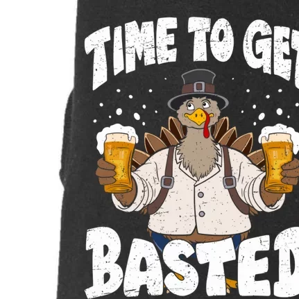 Time To Get Basted Funny Beer Thanksgiving Turkey Gift Doggie 3-End Fleece Hoodie