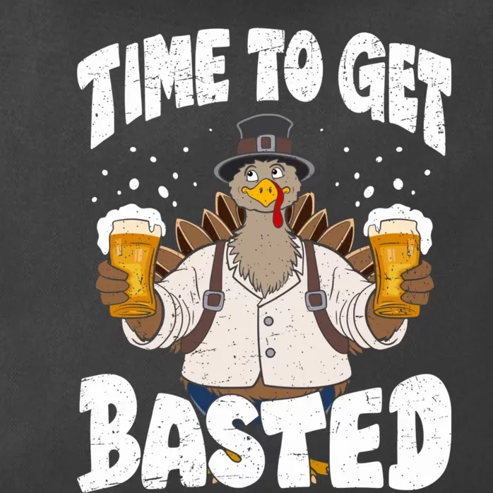 Time To Get Basted Funny Beer Thanksgiving Turkey Gift Zip Tote Bag