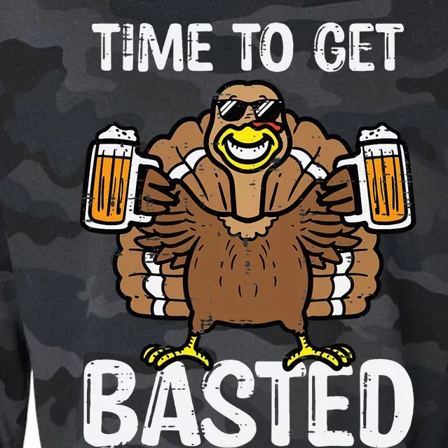 Time To Get Basted Funny Thanksgiving Turkey Day Cropped Pullover Crew