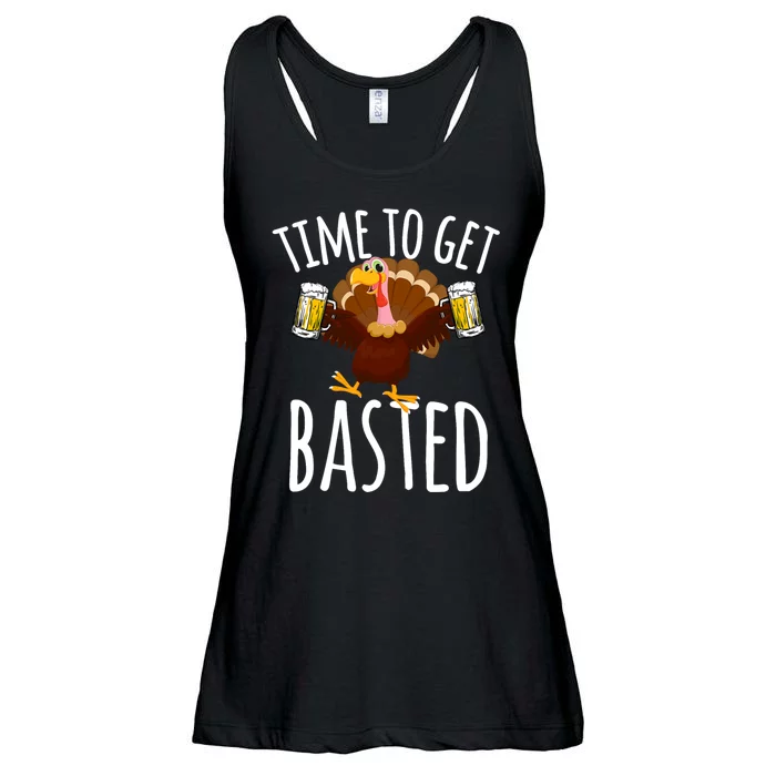 Time To Get Basted Funny Beer Thanksgiving Turkey Gift Ladies Essential Flowy Tank