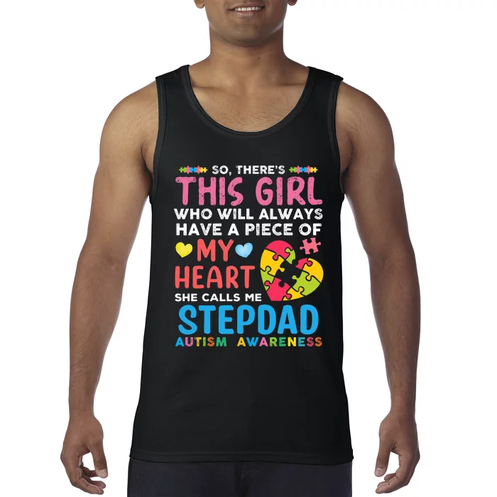 ThereS This Girl She Calls Me Stepdad Autism Awareness Tank Top