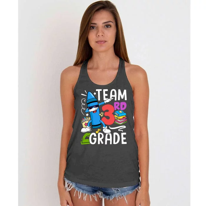 Team Third Grade Cute Funny Front & Back Women's Knotted Racerback Tank