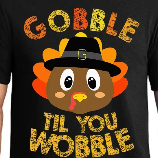 Thanksgiving Turkey Gobble Til You Wobble Pajama Set