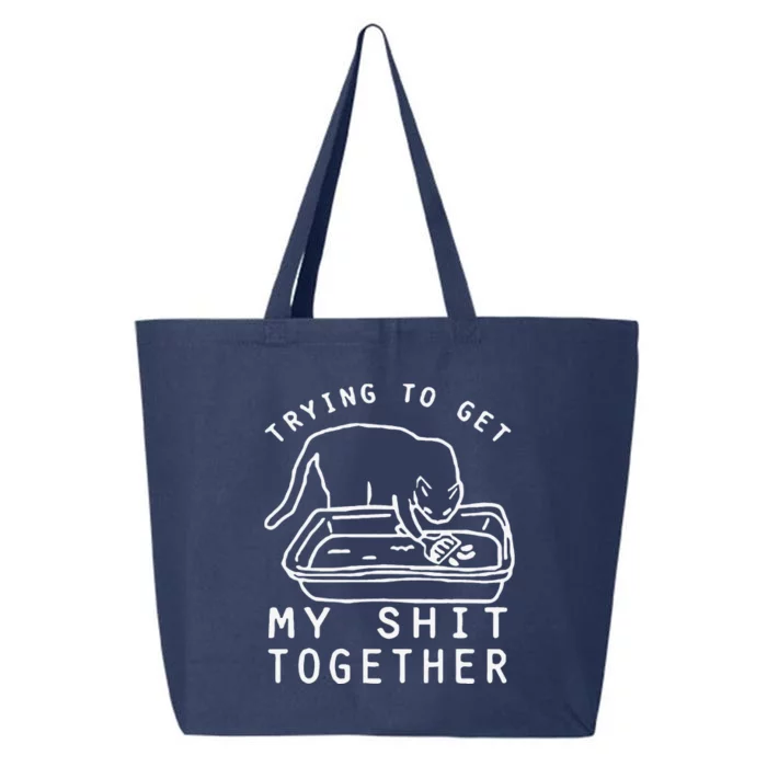 Trying To Get My Shit Together Vintage Funny Cat Lover 25L Jumbo Tote