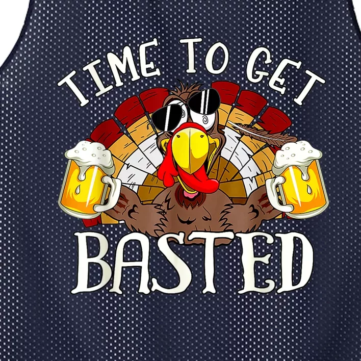 Time To Get Basted Funny Thanksgiving Turkey Day Funny Time To Get Basted Gifts Mesh Reversible Basketball Jersey Tank