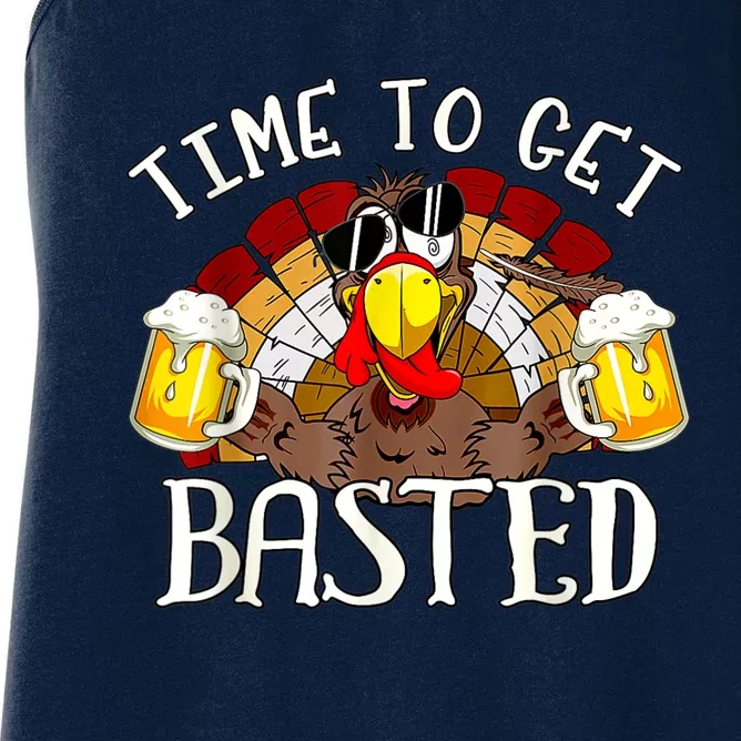 Time To Get Basted Funny Thanksgiving Turkey Day Funny Time To Get Basted Gifts Women's Racerback Tank