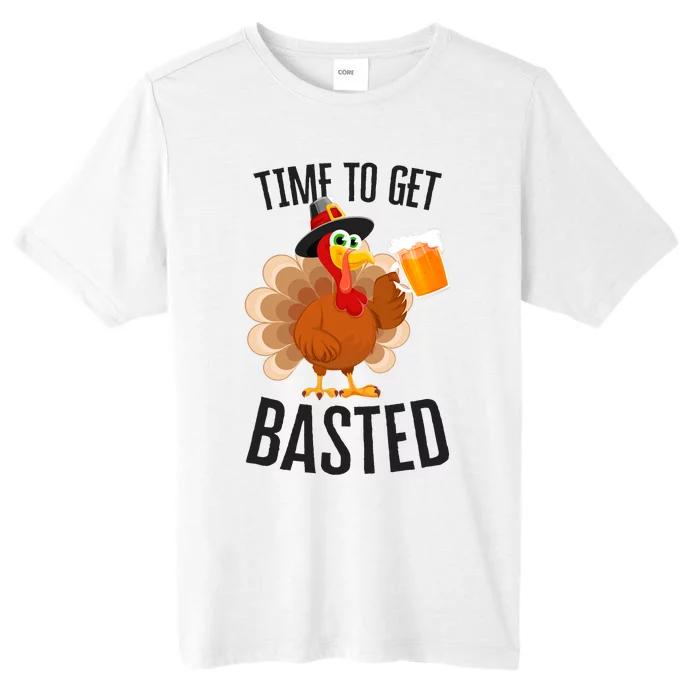 Time To Get Basted Thanksgiving Drinking Drunk Turkey ChromaSoft Performance T-Shirt