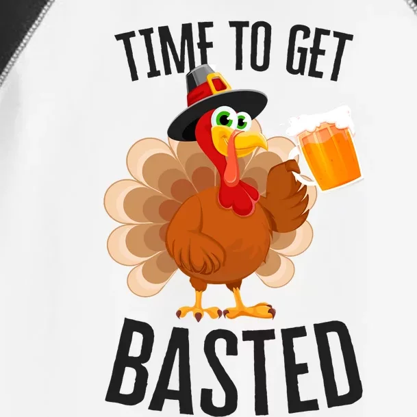 Time To Get Basted Thanksgiving Drinking Drunk Turkey Toddler Fine Jersey T-Shirt