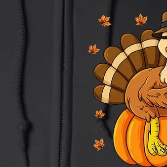 Thanksgiving Turkey Gamer Pumpkin Gaming Full Zip Hoodie